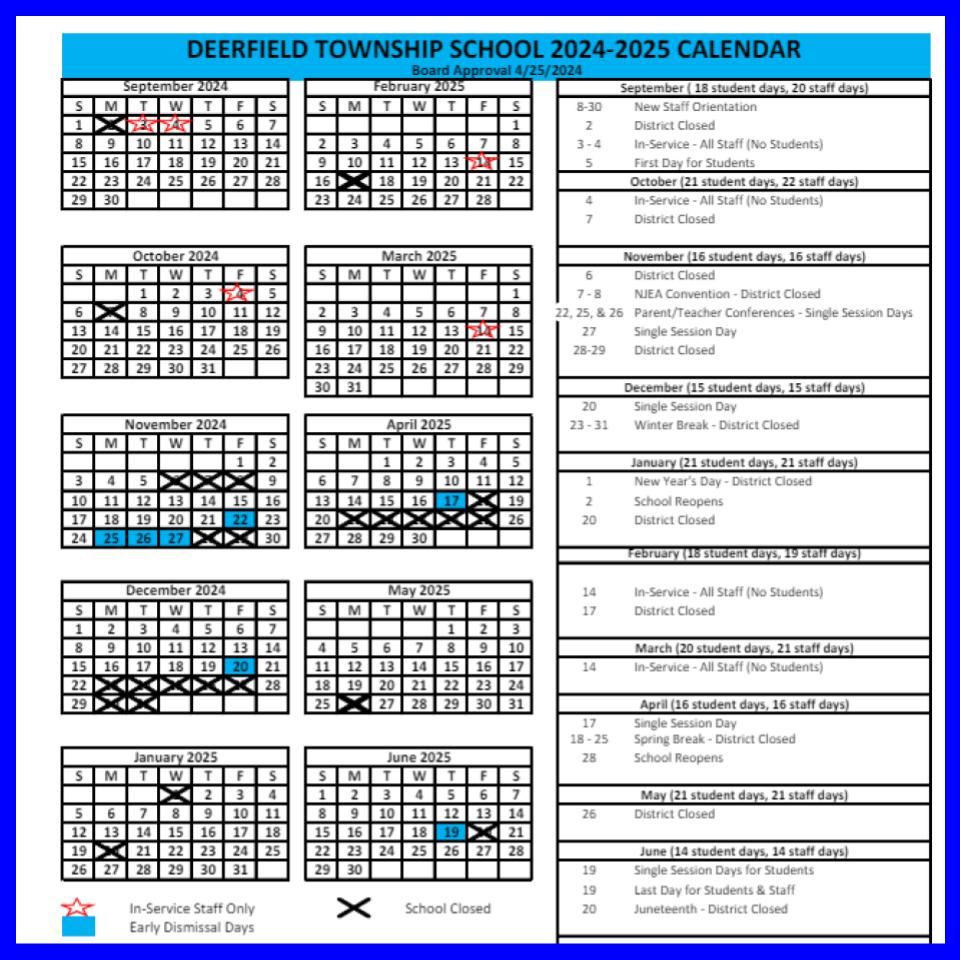  2024-2025 School Calendar